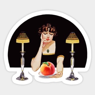 Peach Pondering Sticker